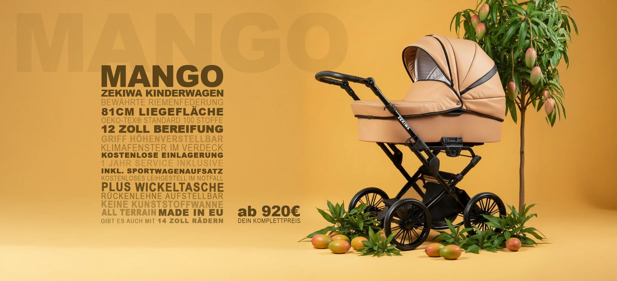 ZEKIWA Touring Max Mango 2 in 1 Kinderwagen