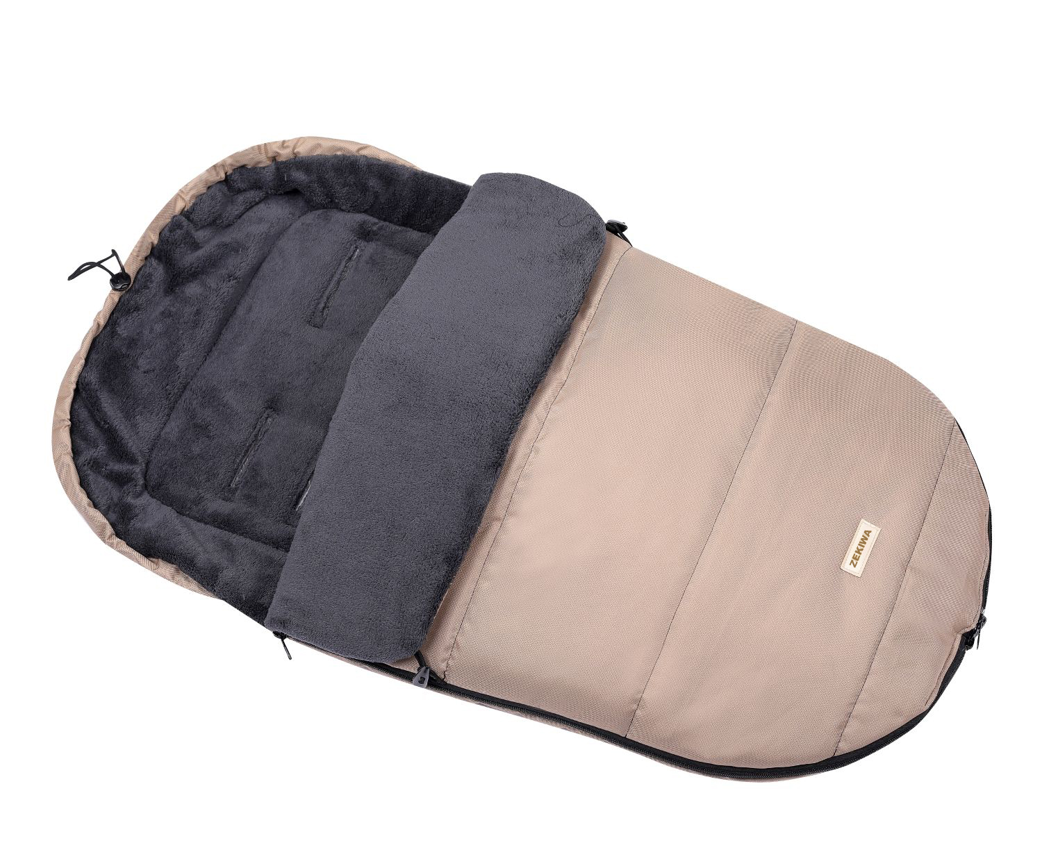 Winterschlafsack für Kinderwagen mit Muff, Cappuccino