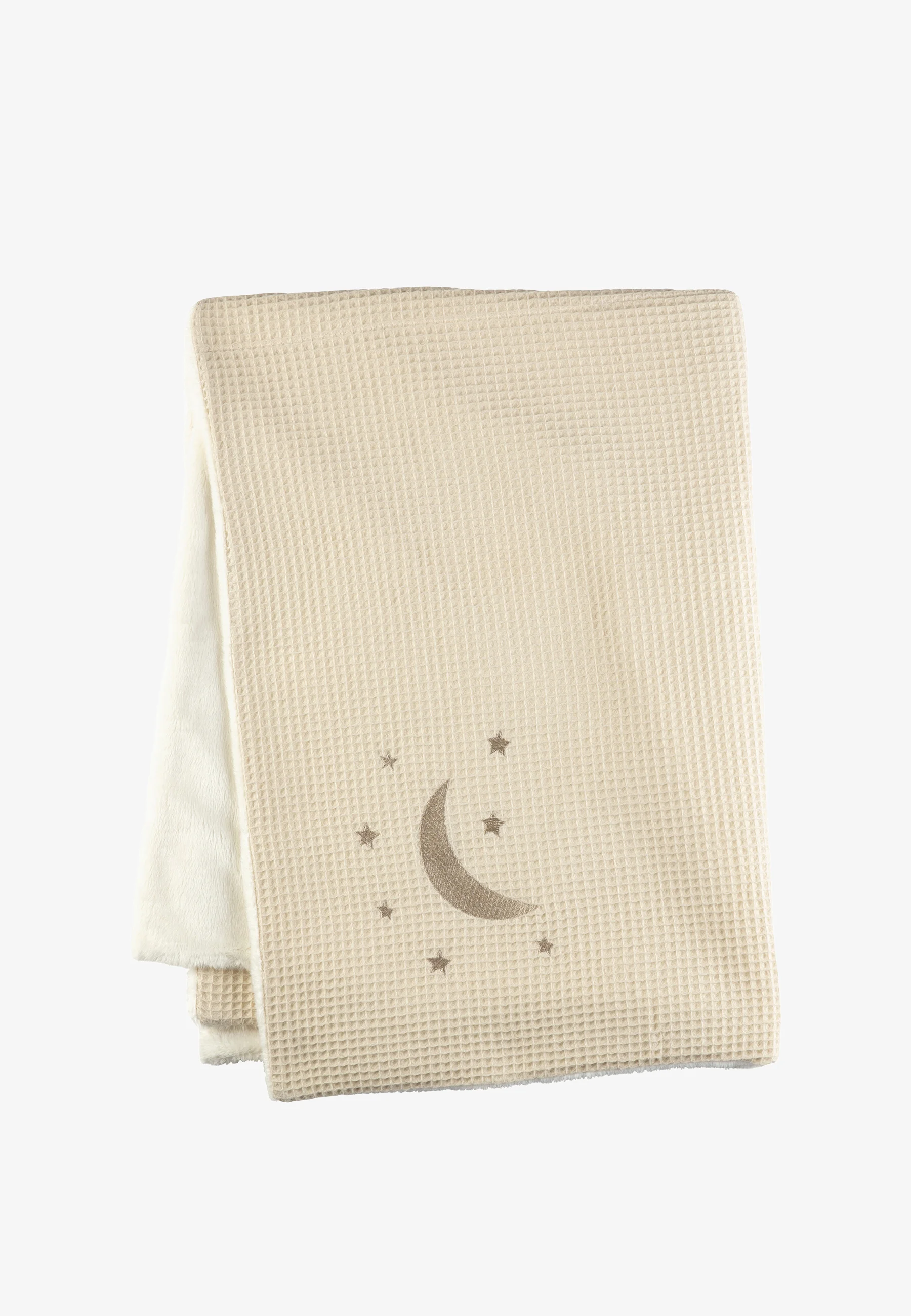 Sterntaler Babydecke mit niedlichem Mond und Sterne Motiv in der Farbe Ecru