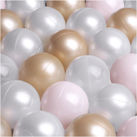 Bälle für Bällebad, 200er Set: pearl, gold, light pink, 6 cm,