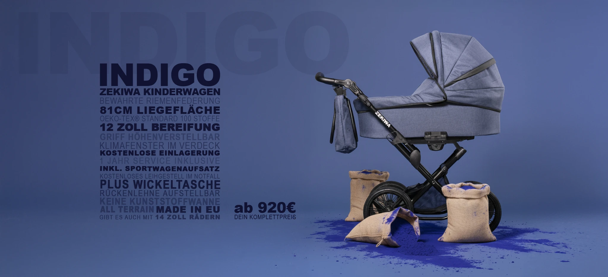 ZEKIWA Touring Max indigo 2 in 1 Kinderwagen