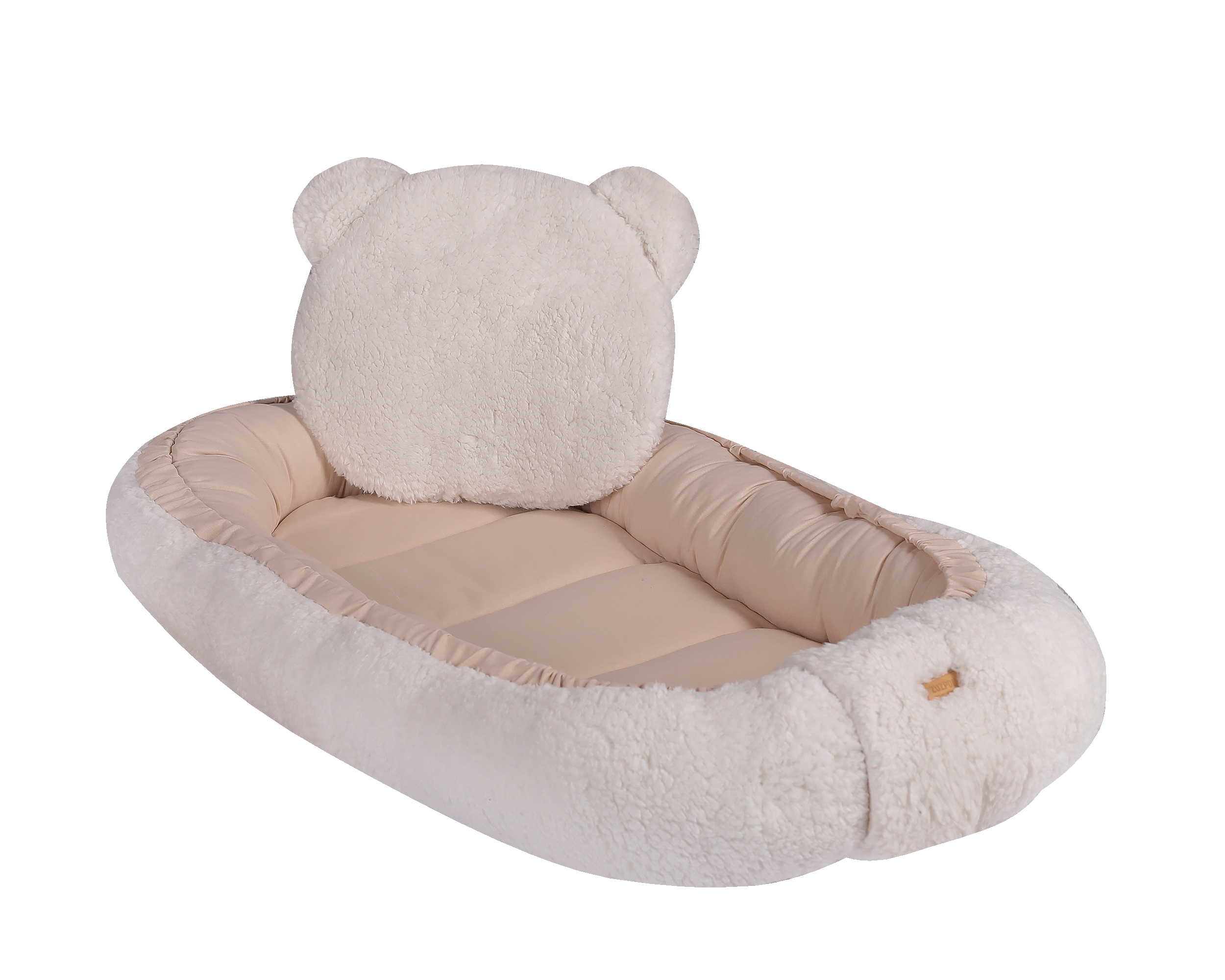 Babybettchen mit Kissen für Jungen und Mädchen, beige, 100 % Baumwolle, TEDDY