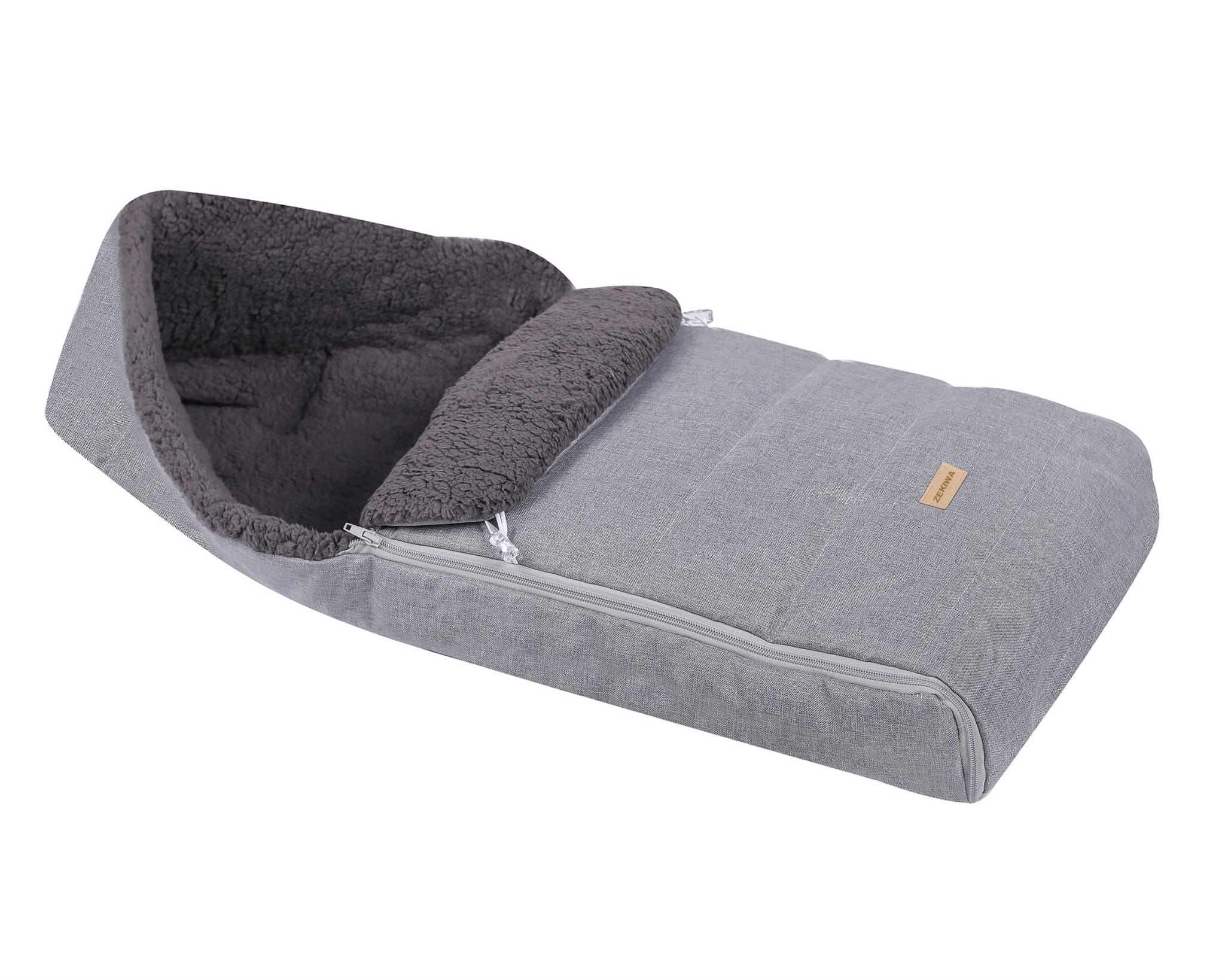 Warmer Winterschlafsack für Kinderwagen oder Schlitten, grau meliert TEDDY Graphit 110 cm