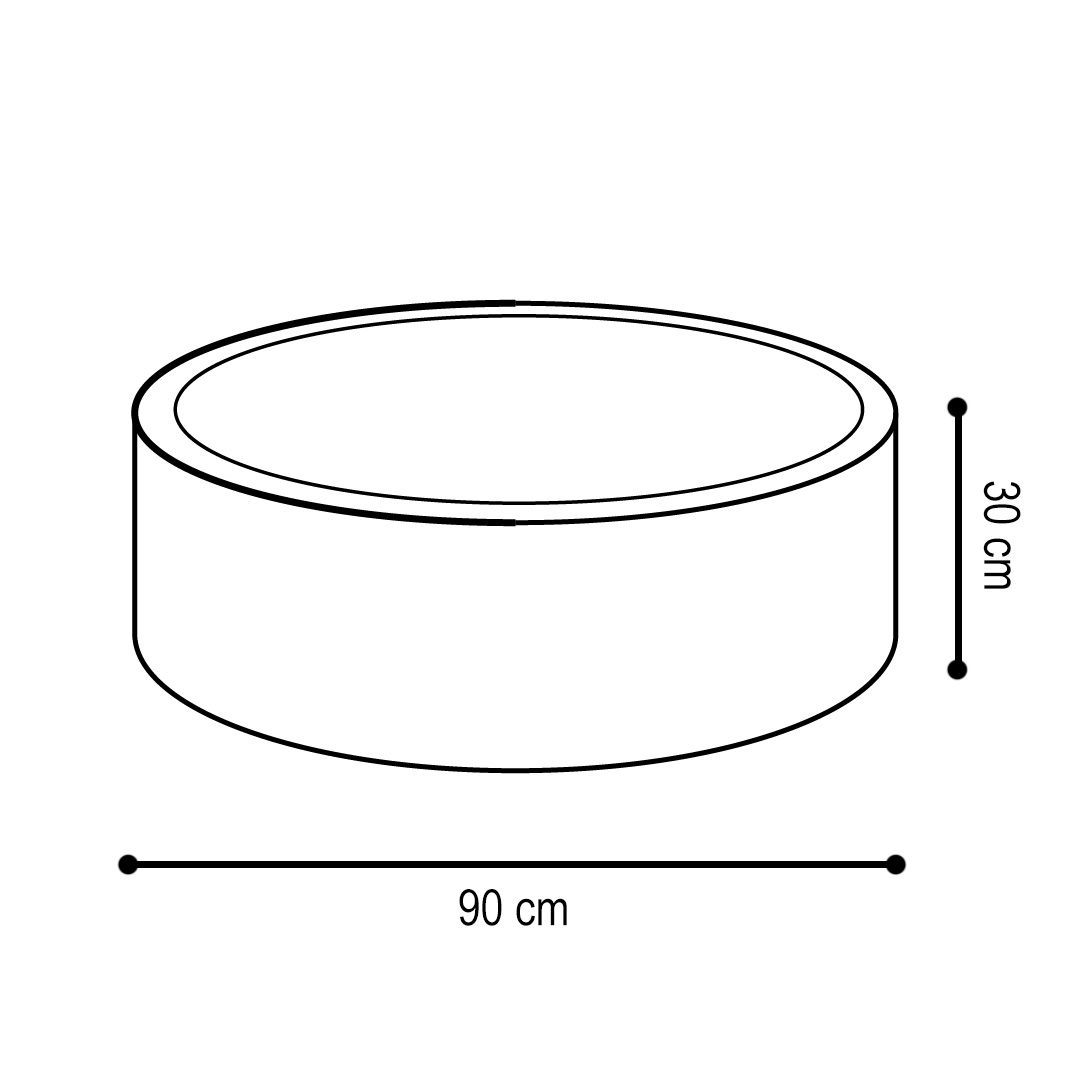 PLUSH NEST Trockenpool, 90 x 30 cm, rund, hellgrau, Baumwolle, smart