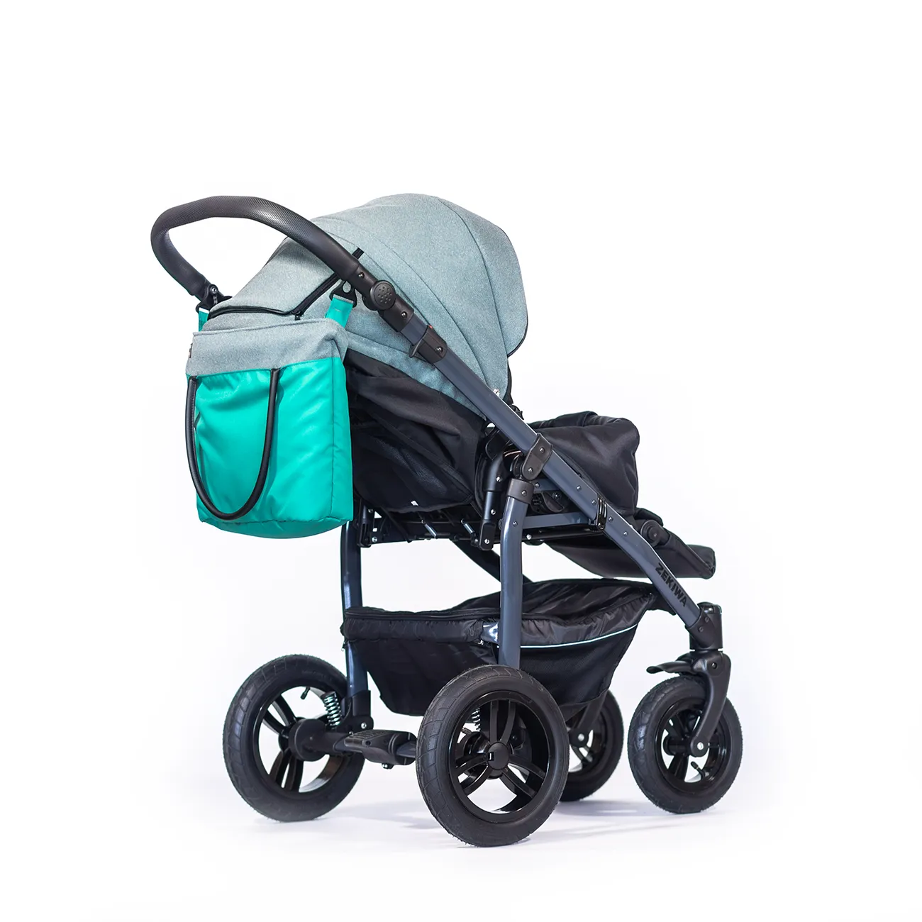 ZEKIWA Kinderwagen 3 in 1 mit 81cm XL Liegeflache Komplettpaket Sportwagenaufsatz Regenschutz Insektenschutz Wickeltasche Saturn Royal