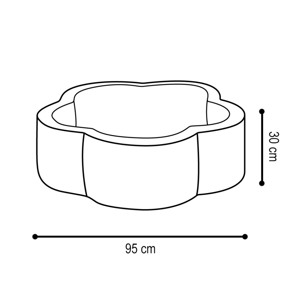 PLUSH NEST Trockenblumenpool, 95 × 30 cm, beige, Premium-Cord, Floral Fun Zone 