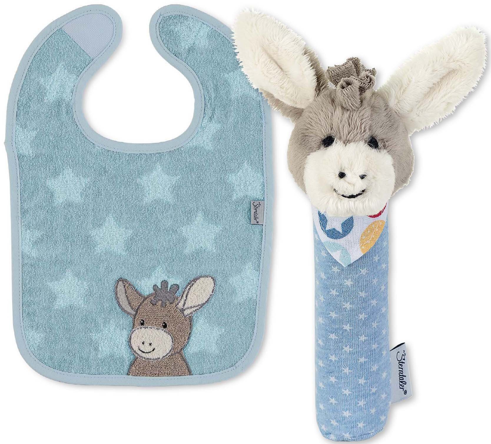Geschenk-Set zur Geburt Esel Emmi -blau