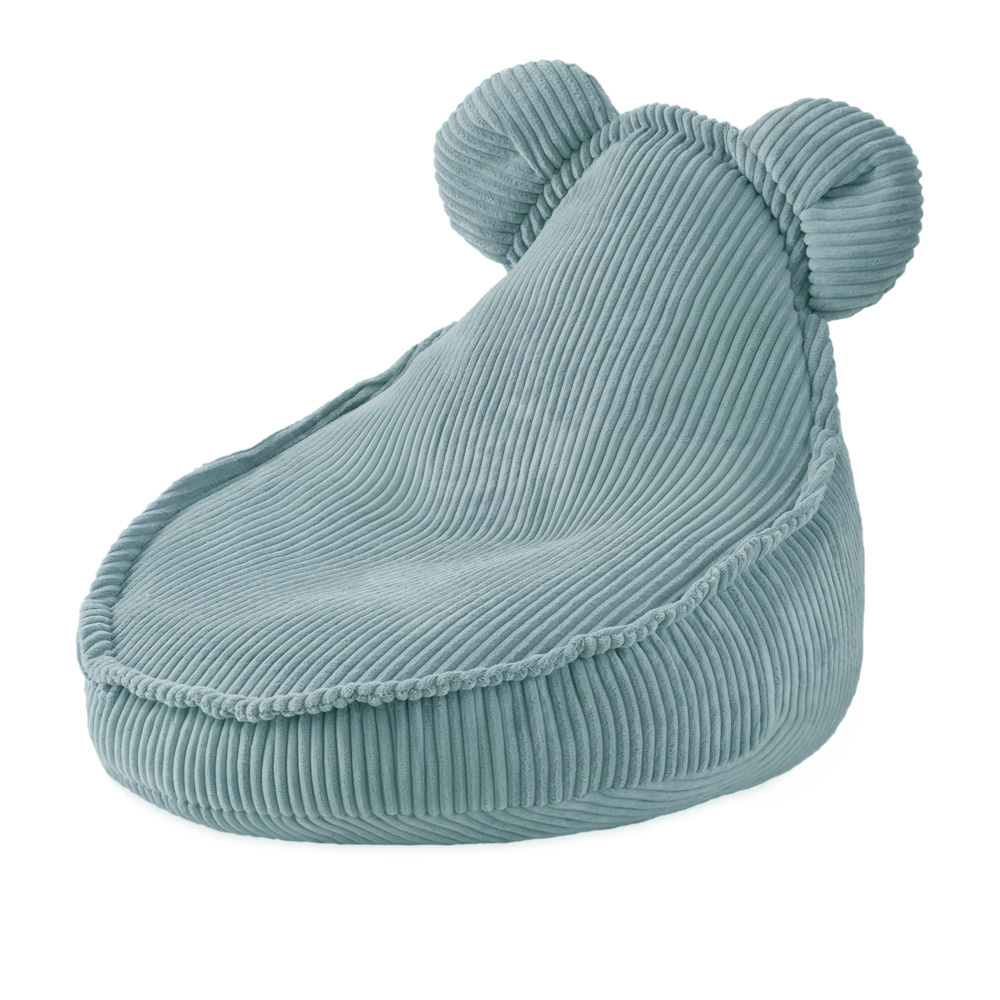 Plush Nest Kuschel Sessel mit Ohren - Premium Cord blau- Plush Nest Kuschel Sessel mit Ohren - Premium Cord blau-