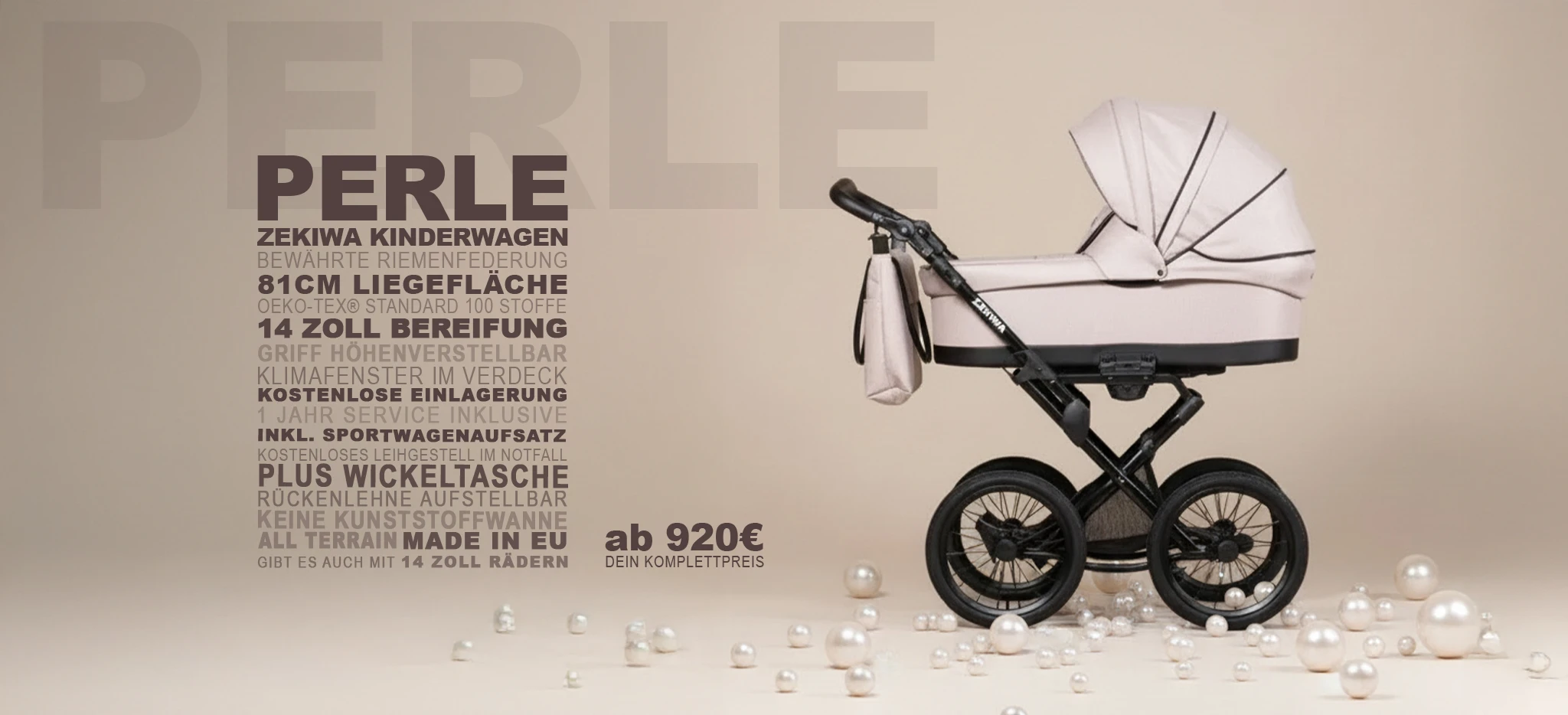 ZEKIWA Touring Max Perle 2 in 1 Kinderwagen
