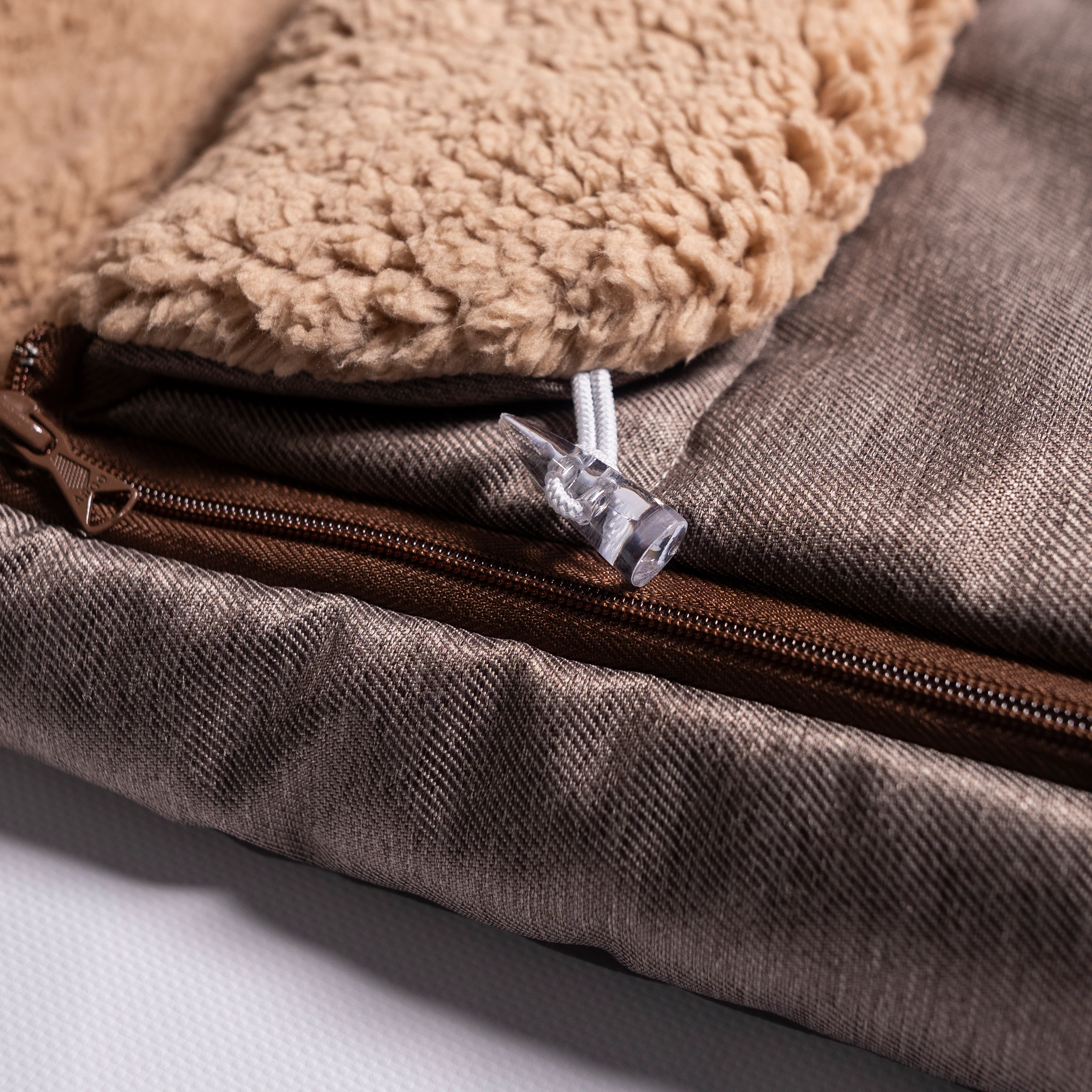 Warmer Winter Fußsack/ -Schlafsack mit Handschuhen für Kinderwagen oder Schlitten, TEDDY braun 110 cm