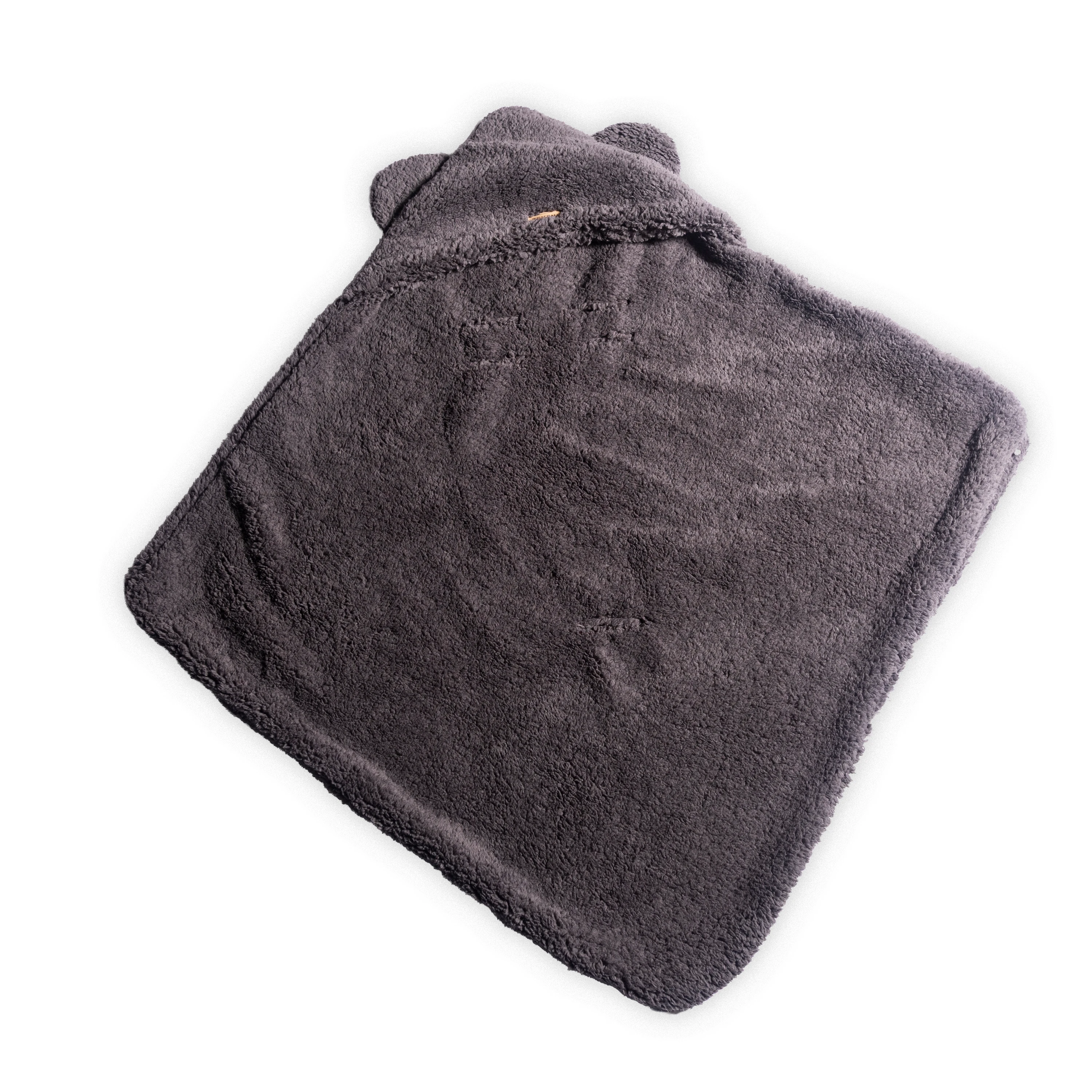 Einschlagdecke Teddy Dunkelgrau- für Kinderwagen und Babyschale geeignet -  