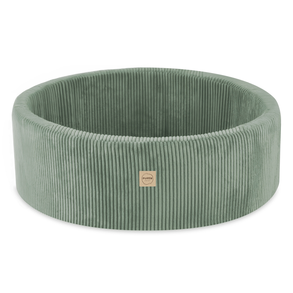 PLUSH NEST Trockenbecken, 90×30 cm, rund, grün, dicker Cord 