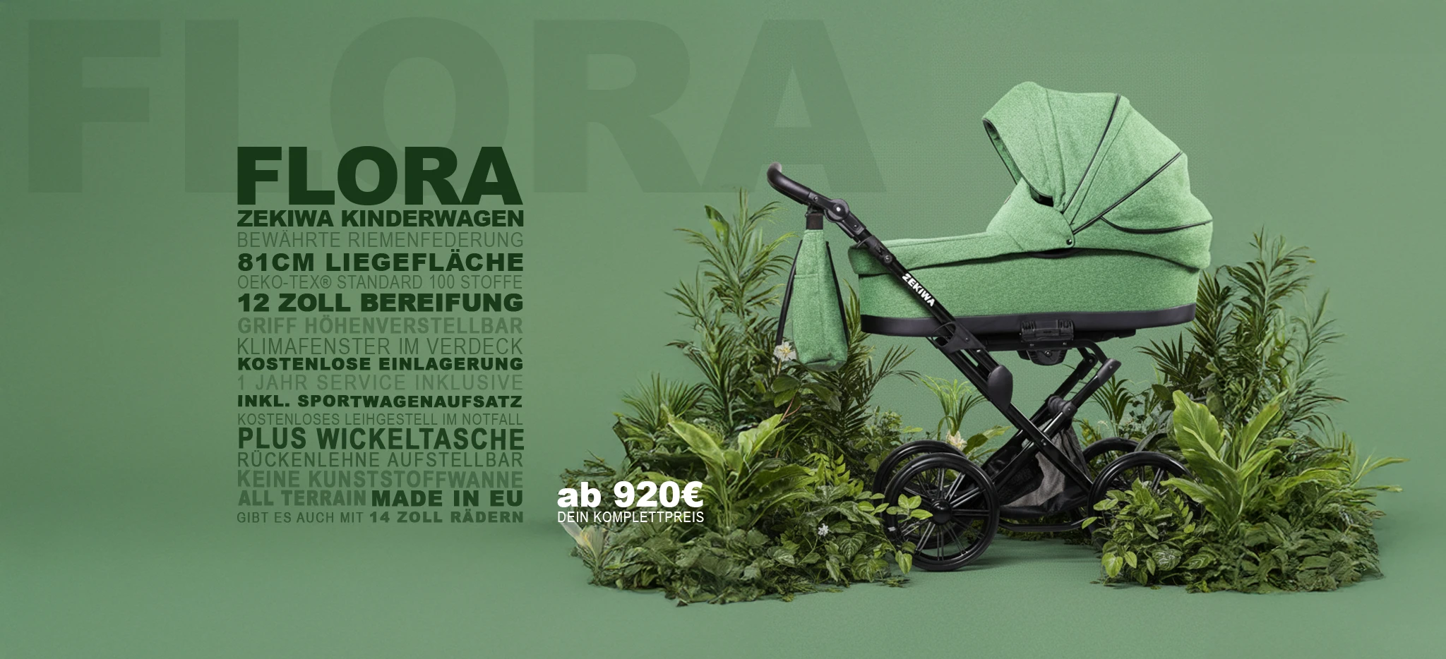 ZEKIWA Touring Max Flora 2 in 1 Kinderwagen