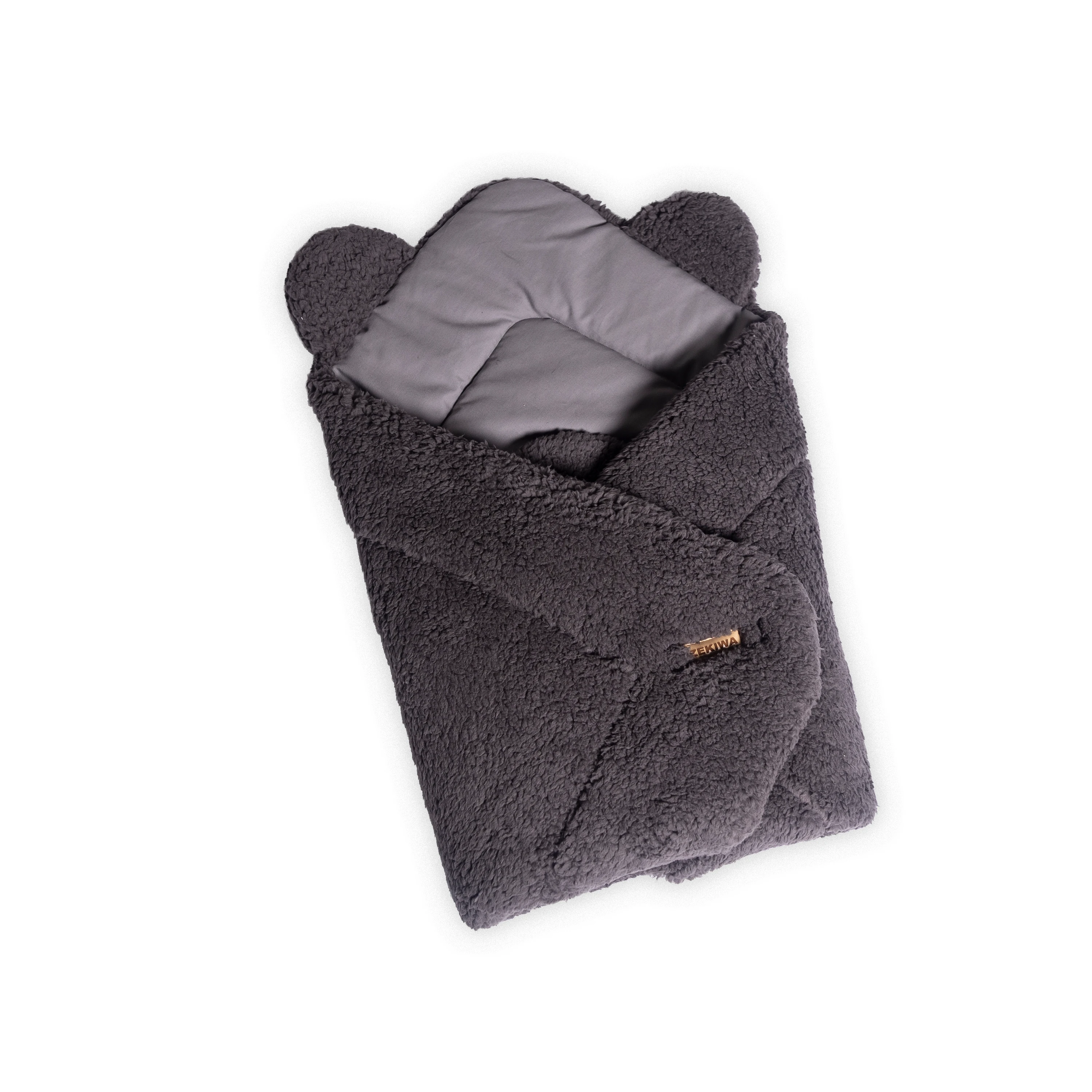 Kokon, Baby Einschlagdecke - Dunkelgrau- für Kinderwagen geeignet -