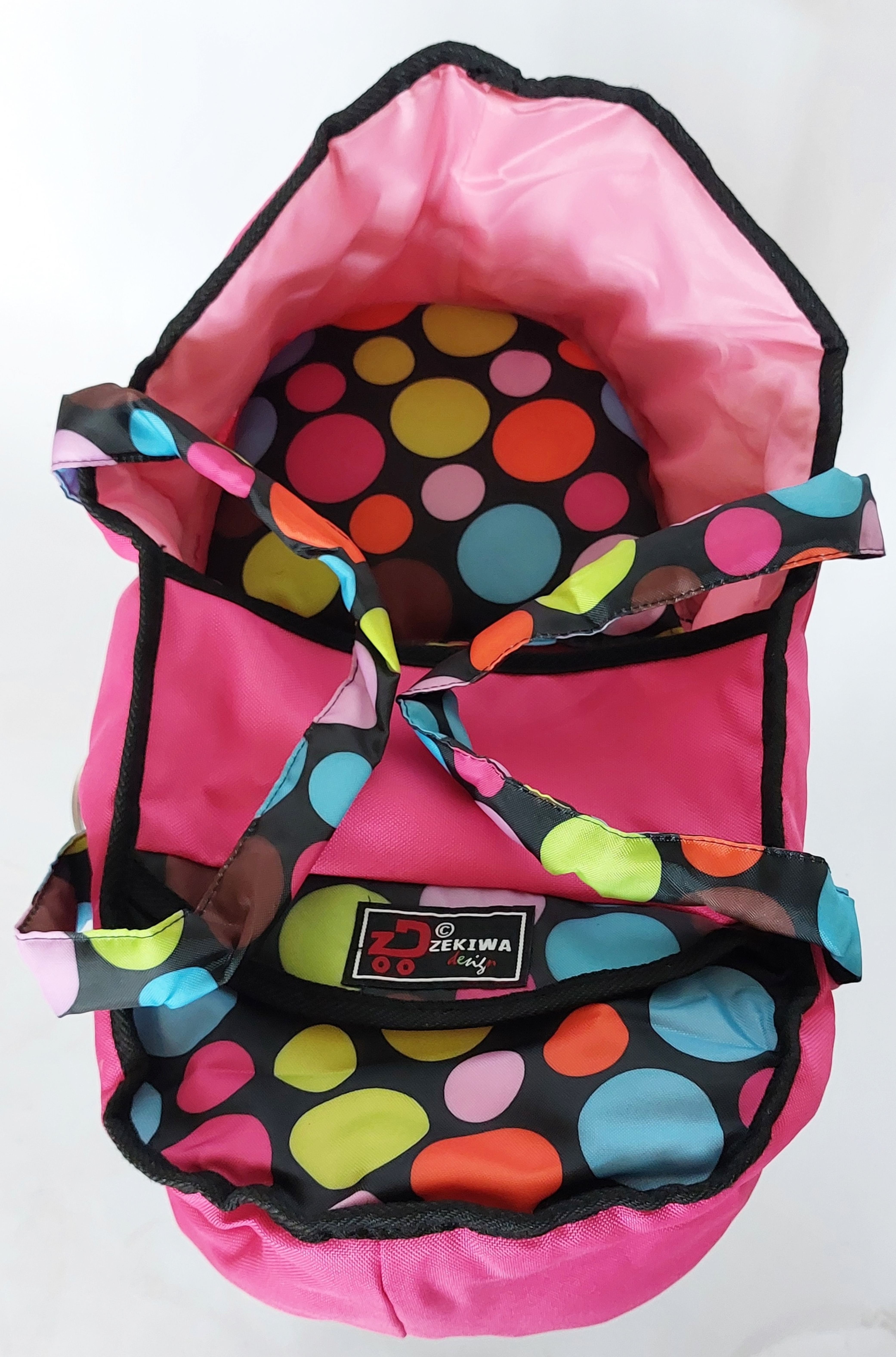 Puppen-Tragetasche "S" Rosa mit Punkten