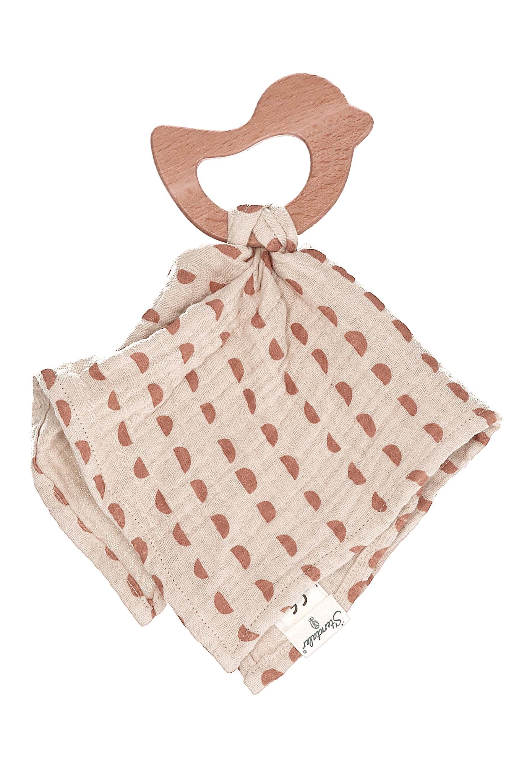 Sterntaler Schmusetuch mit Holz-Beißring Stay true to nature - Farbe Beige Sterntaler Schmusetuch mit Holz-Beißring Stay true to nature - Farbe Beige