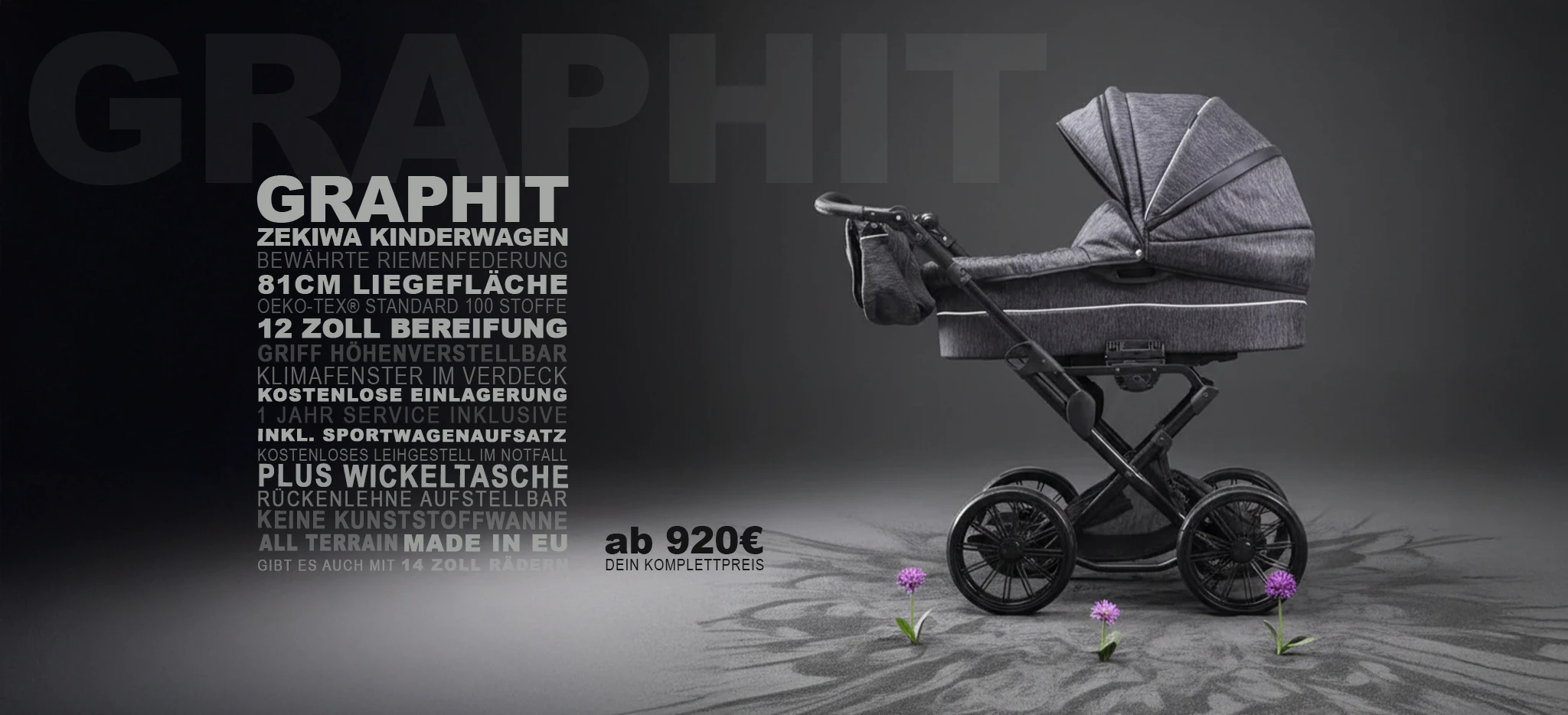 ZEKIWA Touring Max Graphit 2 in 1 Kinderwagen