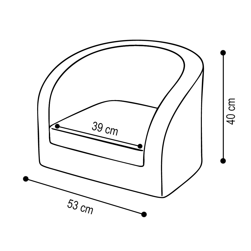 PLUSH NEST Sessel, blau, Premium-Cord 